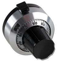 TT ELECTRONICS / BI TECHNOLOGIES 2606 Turns Counting Dial, Analog, 20 Turns, 6.35 mm, Satin Chrome, 2606 Series
