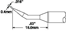 METCAL STTC-040 Soldering Iron Tip, Conical, Bent, 0.4 mm