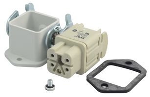 LAPP 10.4220+10.4320 Heavy Duty Connector, EPIC HBS Series, Cable Mount, Receptacle, 4 Contacts, 2 Rows, Socket