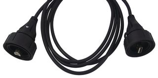 BULGIN LIMITED PX0841/AB/2M00 USB Cable, Type A Plug to Type B Plug, 2 m, 6.6 ft, USB 2.0, Black