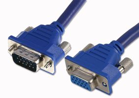 CLEVER LITTLE BOX LPVGA-M/F-1.0M-FP Audio / Video Cable Assembly, Low Profile 15 Pin (D Sub), VGA Plug, VGA Socket, 3.28 ft, 1 m, Blue