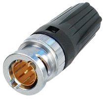 NEUTRIK NBNC75BLP7 RF / Coaxial Connector, BNC Coaxial, Straight Plug, Crimp, 75 ohm, RG59, Brass