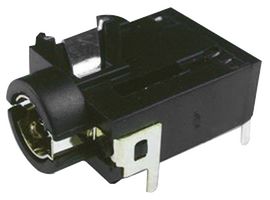 CLIFF ELECTRONIC COMPONENTS FC68129 Phone Audio Connector, 4 Contacts, Socket, 3.5 mm, PCB Mount, Nickel Plated Contacts, Plastic Body