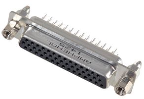 AMPHENOL COMMUNICATIONS SOLUTIONS L77HDBH44SOL2RM8 D Sub Connector, High Density, Receptacle, HD, 44 Contacts, DB, Solder