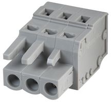 WAGO 231-103/026-000 Pluggable Terminal Block, 5 mm, 3 Ways, 28 AWG, 12 AWG, 2.5 mm², Clamp