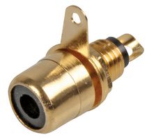 PRO SIGNAL PSG08593 RCA (Phono) Audio / Video Connector, 2 Contacts, Receptacle, Metal Body, Black, 8.3 mm