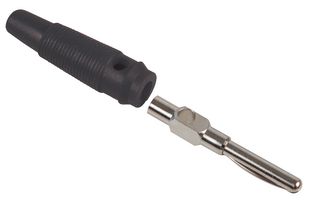 MULTICOMP 25.412.2 Banana Test Connector, 4mm, Plug, Cable Mount, 24 A, Nickel Plated Contacts, Black