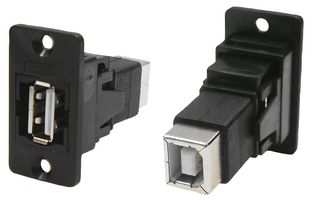 CLIFF ELECTRONIC COMPONENTS CP30609N USB Adapter, CSK Hole, USB Type A Receptacle, USB Type B Receptacle, USB 2.0, Slim FeedThrough