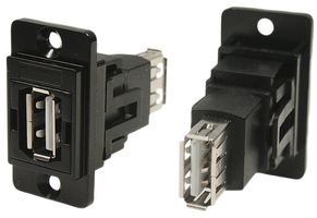 CLIFF ELECTRONIC COMPONENTS CP30708NMB USB Adapter, CSK Hole, USB Type A Receptacle, USB Type A Receptacle, USB 2.0