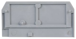 WAGO 280-308 End / Intermediate Plate, for Use with Rail Mounted Terminal Blocks, Grey