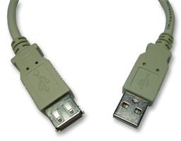 PRO SIGNAL USB2-020FD USB Cable, Type A Plug to Type A Receptacle, 250 mm, 10 ", USB 2.0, Grey