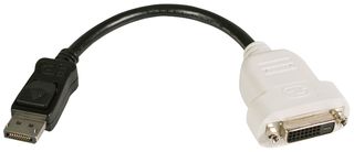 STARTECH DP2DVI Audio / Video Cable Assembly, DisplayPort Plug, DVI-D (Single Link) Socket, 6.3 ", 160 mm, Black