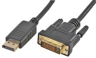 PRO SIGNAL PSG91599 Computer Cable, DisplayPort Plug, DVI-D Plug, 9.8 ft, 3 m, Black