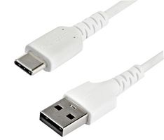 STARTECH RUSB2AC1MW USB Cable, 1 m / 3.3 ft USB 2.0 to USB C Cable, White, Aramid Fiber, EMI Protection