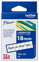 Brother TZe-141 Label-Making Tape Black on Transparent