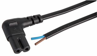 PRO ELEC PEL01234 Mains Power Cord, 90° IEC 320 C7 to Free End, 5 m, 2.5 A, 240 V, Black