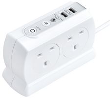MASTERPLUG SRGDSU42PW-MP EXTENSION 4 GANG 2XUSB 31A 2M WHITE