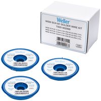 WELLER T0051402999 Solder Wire, No Clean, Lead Free, 99.3, 0.6, 0.05 Sn, Cu, Ni, 21g, 229 °C, 0.3/0.5/0.8mm, Pack of 3
