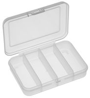 MULTICOMP PRO 1024N Storage Box, 4 Compartment, Transparent, 21mm x 91mm x 66mm