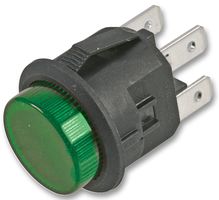 MULTICOMP PRO MCLC210-8-K-M-ET-2B Pushbutton Switch, Momentary, 20.5 mm, DPST, (On)-Off, Round, Green