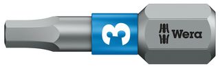 WERA 05056683001 Hex Driver Bit, Hex, 3mm Bit, 25 mm Overall