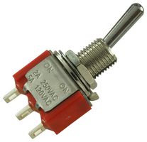 E-SWITCH 100SP1T1B1M1QEH. TOGGLE SWITCH, SPDT, 5A, 120VAC, 28VDC
