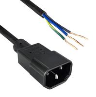 QUALTEK ELECTRONICS 317003-01 POWER CORD, IEC 60320 C14-FREE END, 59"
