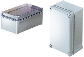BUD INDUSTRIES NBD-10449 ENCLOSURE, BOX, PLASTIC, GRAY