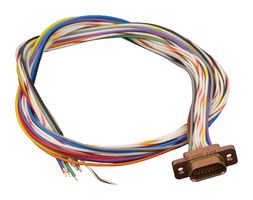 ITT CANNON MDM-15SH003L CABLE ASSY, MICRO D RCPT-FREE END, 18"