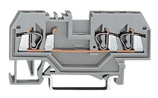 Wago 0283-0671 Terminal Block, Din Rail, 3 Position, 24-6Awg