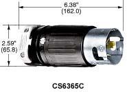 HUBBELL WIRING DEVICES CS8365C CONNECTOR, POWER ENTRY, PLUG, 3P4W, 50A