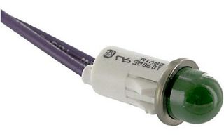 VCC / VISUAL COMMUNICATIONS COMPANY 1090A5-28V. LAMP, INDICATOR, INCANDESCENT, 16MM, GRE