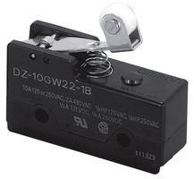 OMRON INDUSTRIAL AUTOMATION DZ-10GW22-1B. MICROSWITCH, SHORT HINGE, DPDT, 250V, 10
