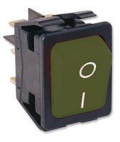 Arcolectric (Bulgin Limited) C6053ALBG3-1197W-B Switch, Rocker, Illuminated, Dpst, 16A, 250Vac, Green