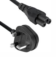 QUALTEK ELECTRONICS 370021-01 POWER CORD, BS 1363A PLUG-IEC C5, 1.83M
