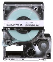 PANDUIT T100X000VPM-BK LABEL TAPE, VINYL, 1" X 23FT, BLACK/WHT