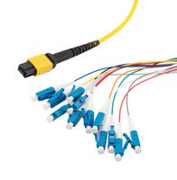 L-COM MPM12OS2-09LCR-3 FIBRE CORD, MPO PLUG TO LC, 12FIBRES, 3M