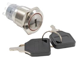 E-SWITCH PVK4K21A0SS. KEY OPERATED SW, SPDT, 2A, 24VDC, 2POS