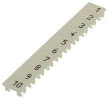 WIELAND ELECTRIC 04.846.0153.0 TERMINAL BLOCK MARKER, 1 TO 10, 6MM