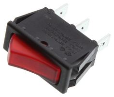 E-SWITCH RB141D1000-116. ROCKER SWITCH, ILLUM, SPST, RED, PANEL