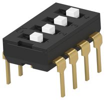 TE CONNECTIVITY - ALCOSWITCH ADEN04TTU04 DIP SW, 4CKT, SPST, 0.025A, 24VDC, TH