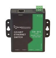 BRAINBOXES SW-015. GIGABIT ENET SW, RJ45X5, DIN RAIL/WALL