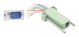 L-Com RA098M Adaptor, 9Pos D-Sub Plug/8Pos Jack Rj45