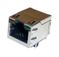 AMPHENOL COMMUNICATIONS SOLUTIONS RJE601885401. RJ45 CONN, R/A JACK, 8P8C, 1PORT, TH