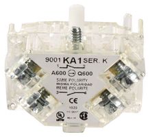 SCHNEIDER ELECTRIC 9001KA1 CONTACT BLOCK, 1NO/1NC, 10A, SCREW/CLAMP