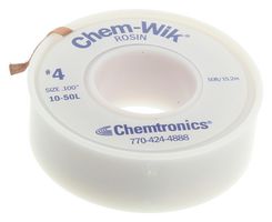 CHEMTRONICS 10-50L BRAID, DESOLDERING, ROSIN, 50FT