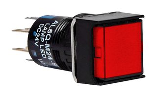 IDEC AL6Q-M24P-R PB SW, DPDT, 1A, 120V, SOLDER/QC, RED