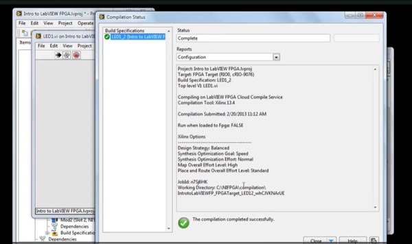 Figure 7: Status window after compilation